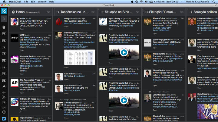 Print screen do meu TweetDeck